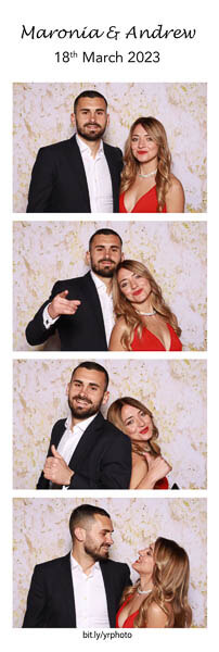 photo booth strip with a flower backdrop in Malta