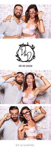 wedding photo booth strip with a couple