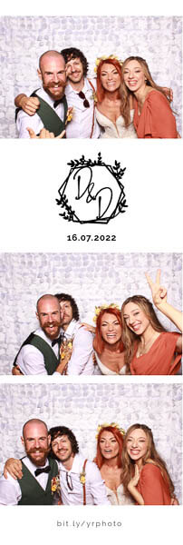 wedding photo booth strip with bridal friends