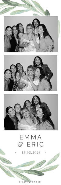 friends in a black and white glam photo strip