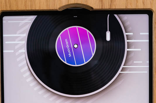 record on a record player