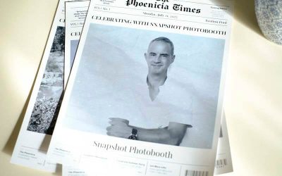 Sample of a customised newspaper photo booth print