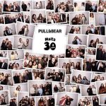 a multi-photo collage of images that were taken in a photo booth at the Pull + Bear 30th anniversary party in their retail store in Valletta