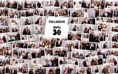 Pull-and_bear-30th-anniversary-photo-booth-collage a multi-photo collage of images that were taken in a photo booth at the Pull + Bear 30th anniversary party in their retail store in Valletta