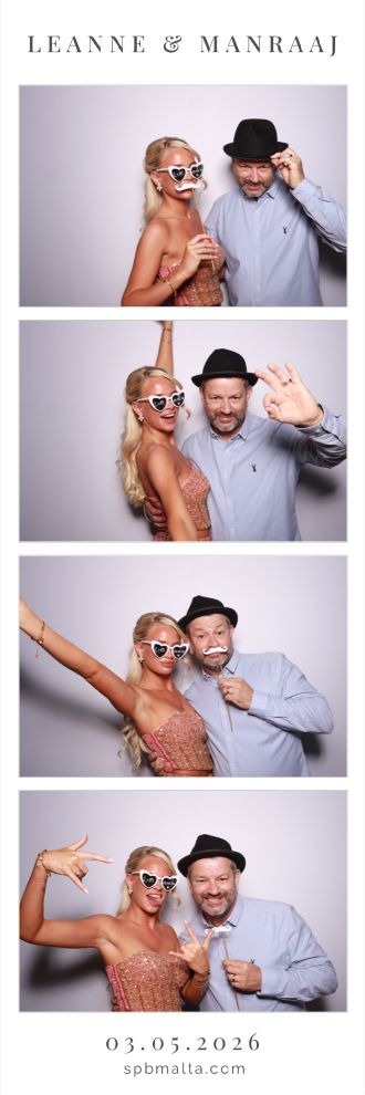 Snapshot-Photobooth-Malta-12 Couple posing in the photo booth.