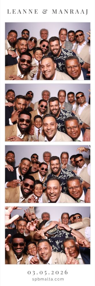 Snapshot-Photobooth-Malta-4 Group of friends enjoying the wedding reception.