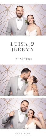jeremy-and-luisa-01 Bride and groom posing together in a classic wedding photo strip during their celebration.