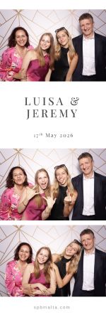 jeremy-and-luisa-08. Guests posing creatively and enjoying the wedding festivities in a photo booth strip.