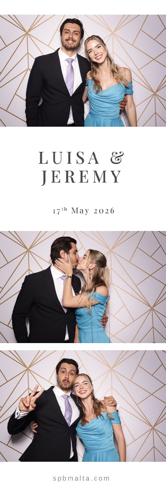 wedding-photo-booth-malta-happy-couple-photo-strip A couple taking posing in front of the photo booth.